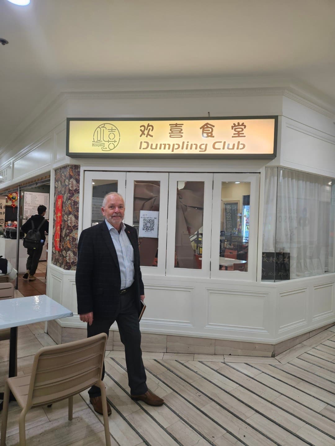 Colin Shearing outside Dumpling Club in Adelaide